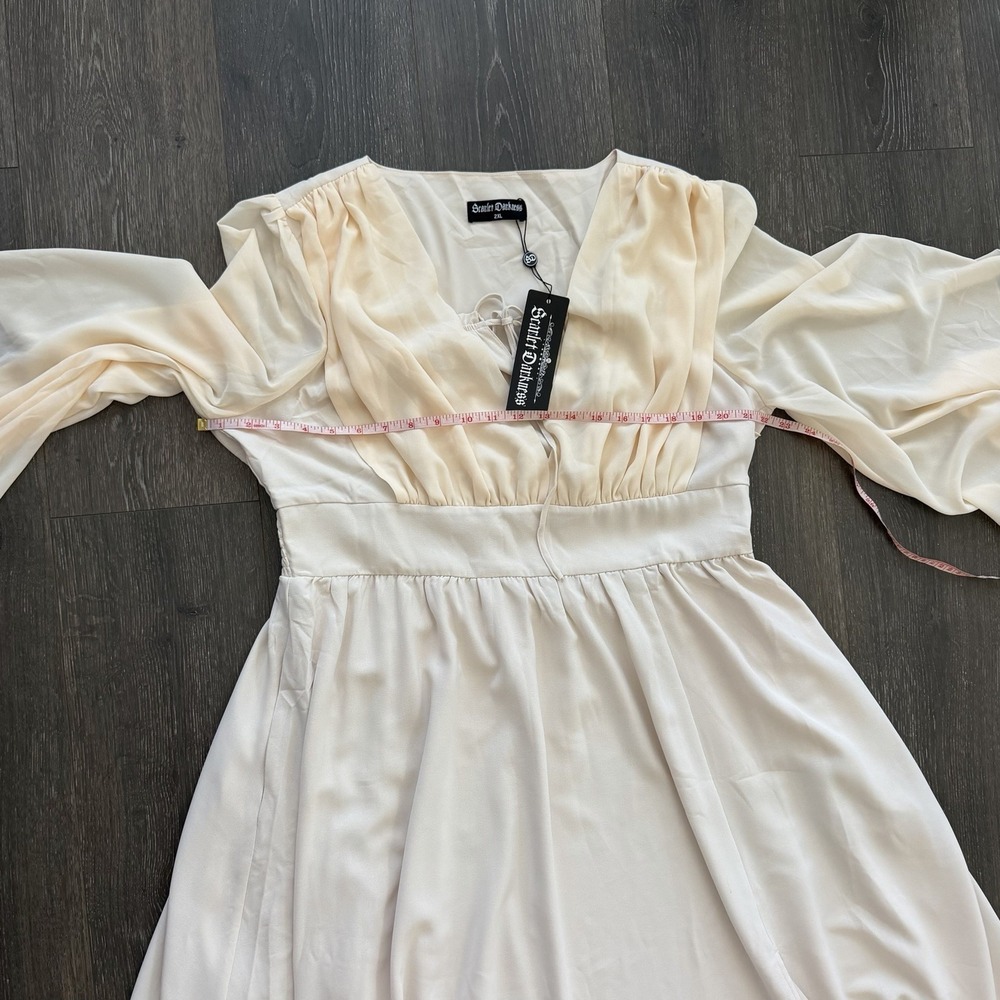 Scarlet Darkness NWT Renaissance Victorian Dress 2XL Beige Festival Milkmaid - Picture 7 of 13